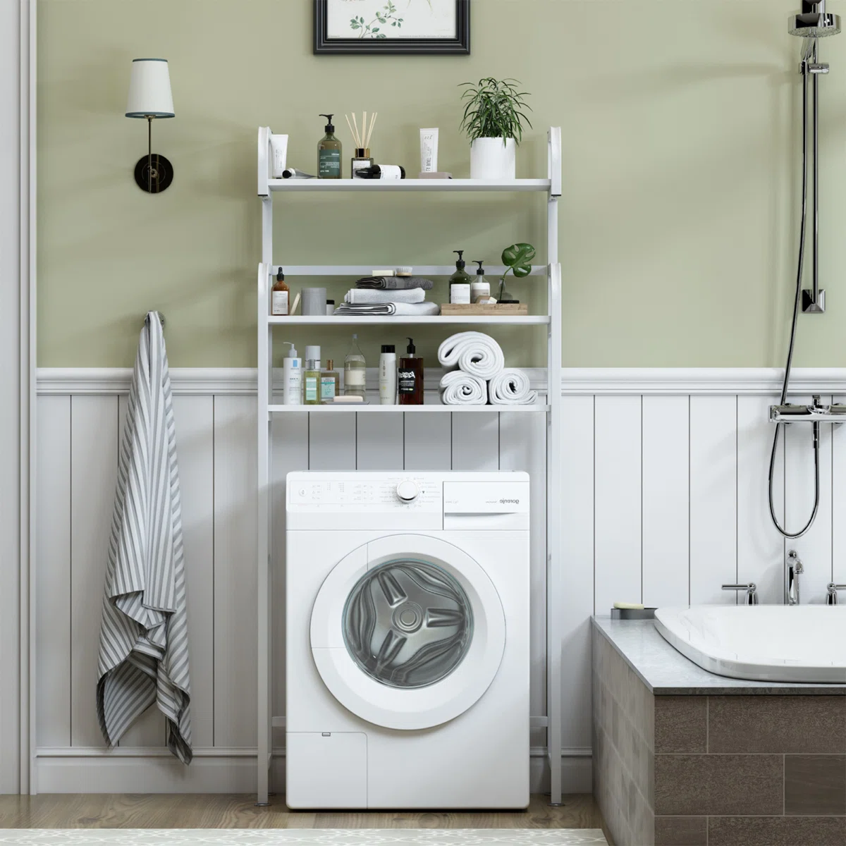 Masika Metal Freestanding Over-the-Toilet Storage, Bathroom Rack Behind The Toilet Storage Organizer Masika Metal Freestanding Over-the-Toilet Storage, Bathroom Rack Behind The Toilet Storage Organizer